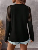 Lucky Life Kadın Uzun Kollu Yakadan Fermuarlı Viskon Bluz thumbnail 5