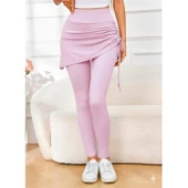 Lucky Life Kadın Yüksek Bel Yandan Büzgülü Alttan Uzun Kaşkorse Tayt Etek - 3