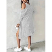 Lucky Life Kadın Askılı Yuvarlak Yakalı önü Düğmeli şardonlu Kaşkorse Mini Elbise Ve Kısa Ceket - 3