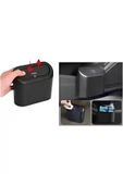 Mucit Home Araba Çöp Kutusu Araç Içi Taşınabilir Kapaklı Organizer Çöp Kovası Itme Kapaklı Kova - 6