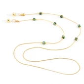 WORSY WGA 019 PEARL KARE YEŞİL TAŞLI GÖZLÜK ZİNCİRİ ALTIN Gözlük Aksesuarı thumbnail 1