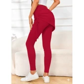 Lucky Life Kadın Yüksek Bel Yandan Büzgülü Alttan Uzun Kaşkorse Tayt Etek - 1