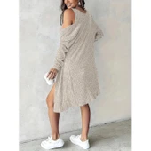 Lucky Life Kadın Askılı Yuvarlak Yakalı önü Düğmeli şardonlu Kaşkorse Mini Elbise Ve Kısa Ceket thumbnail 3