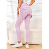 Lucky Life Kadın Yüksek Bel Yandan Büzgülü Alttan Uzun Kaşkorse Tayt Etek - 1