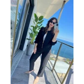 Lucky Life Kadın Uzun Kollu önden Fermuarlı Modal Ceket Ve Pantolon Ikili Takım - 1