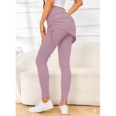 Lucky Life Kadın Yüksek Bel Yandan Büzgülü Alttan Uzun Kaşkorse Tayt Etek - 1