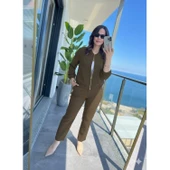 Lucky Life Kadın Uzun Kollu önden Fermuarlı Modal Ceket Ve Pantolon Ikili Takım thumbnail 4