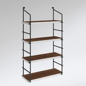 Kenzlife mutfak banyo duvar rafı junzi mat ceviz suntalam 100(Y)*40(G)*15(D)4 KATLI thumbnail 2