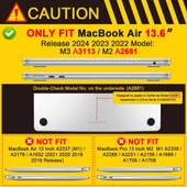 Apple Macbook Air 13.6inç M2/M3 A2681 A3113 Kılıf Nubuk Üçgen Standlı Havalandırmalı Kapak 2022/2024 - 6