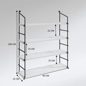 Kenzlife mutfak banyo duvar rafı junzi mat cordoba suntalam 100(Y)*60(G)*15(D)4 KATLI thumbnail 3