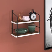 Kenzlife mutfak banyo duvar rafı junzi mat ceviz suntalam 040(Y)*40(G)*15(D)2 katlı thumbnail 1