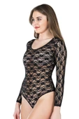 Derya Kurşun Bisiklet Yaka Dantelli Çıtçıtlı Kadın Body 327 - 3