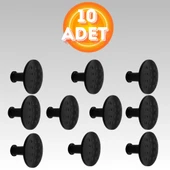 Noktalı Düğme Çekmece Dolap Kapak Kulpu Kulbu Mat Siyah Metal Daire Kulp ( 10 ADET ) thumbnail 1