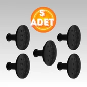 Noktalı Düğme Çekmece Dolap Kapak Kulpu Kulbu Mat Siyah Metal Daire Kulp ( 5 ADET ) thumbnail 1