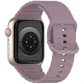 Apple Watch 10/11 42mm-38/40/41mm Kordon Dekoratif Örgü Çizgili Spor Silikon Kayış 2/3/4/5/6/se/7/8/9 - 8