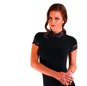 Berrak Kadın Dantelli Kısa Kollu Elastan Bluz 2144 thumbnail 1