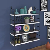 Kenzlife mutfak banyo duvar rafı junzi mat gri suntalam 100(Y)*60(G)*15(D)4 KATLI thumbnail 1