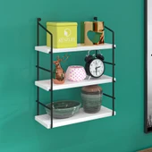 Kenzlife mutfak banyo duvar rafı junzi mat beyaz suntalam 070(Y)*40(G)*15(D)3 KATLI thumbnail 1