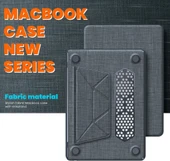 Apple Macbook Pro 14inç M3/M4/Max A3112 A3185 A3401 A2918 A1992 Kılıf Nubuk Üçgen Standlı Havalandırmalı Kapak 2023/2024 thumbnail 12