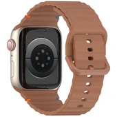 Apple Watch 10/11 42mm-38/40/41mm Kordon Dekoratif Örgü Çizgili Spor Silikon Kayış 2/3/4/5/6/se/7/8/9 - 5