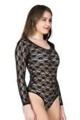 Derya Kurşun Bisiklet Yaka Dantelli Çıtçıtlı Kadın Body 327 - 5