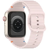Apple Watch 44/45/46/49mm Kordon Dekoratif Örgü Çizgili Spor Silikon Kayış 2/3/4/5/6/se/7/8/9/10/11/ultra - 7