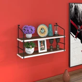 Kenzlife mutfak banyo duvar rafı junzi mat ceviz suntalam 040(Y)*60(G)*15(D)2 katlı thumbnail 1