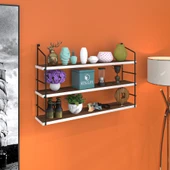 Kenzlife mutfak banyo duvar rafı junzi mat ceviz suntalam 070(Y)*80(G)*15(D)3 KATLI thumbnail 1