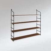 Kenzlife mutfak banyo duvar rafı junzi mat ceviz suntalam 100(Y)*80(G)*15(D)4 KATLI thumbnail 2