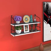 Kenzlife mutfak banyo duvar rafı junzi mat gri suntalam 040(Y)*60(G)*15(D)2 katlı thumbnail 1