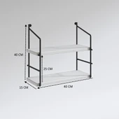 Kenzlife mutfak banyo duvar rafı junzi mat cordoba suntalam 040(Y)*40(G)*15(D)2 katlı thumbnail 3