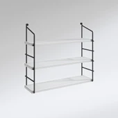 Kenzlife mutfak banyo duvar rafı junzi mat beyaz suntalam 070(Y)*60(G)*15(D)3 KATLI thumbnail 2