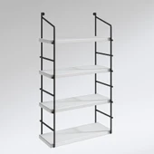 Kenzlife mutfak banyo duvar rafı junzi mat beyaz suntalam 100(Y)*40(G)*15(D)4 KATLI thumbnail 2