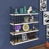 Kenzlife mutfak banyo duvar rafı junzi mat cordoba suntalam 100(Y)*60(G)*15(D)4 KATLI thumbnail 1