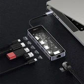 Recci RH17 Type-C to Type-C PD100W + USB3.0 + HDMI + Type-C + RJ45 Bağlantılı 6in1 Hub thumbnail 4