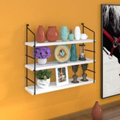 Kenzlife mutfak banyo duvar rafı junzi mat beyaz suntalam 070(Y)*60(G)*15(D)3 KATLI thumbnail 1