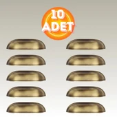Tas Midye Çanak 96mm Antik Sarı Dolap Çekmece Vestiyer Mobilya Kulpu Metal Kulp ( 10 ADET ) thumbnail 1