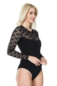 Derya Kurşun Uzun Kol Dantelli Kadın Body 342 thumbnail 5