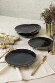 Keramika Siyah Gold Ege Pasta Tabağı 20 Cm 6 Adet - 2