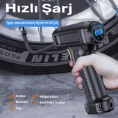 NPO HP03 150PSI 3600Mah Şarjlı Led Işıklı LCD Ekranlı Çok Amaçlı Taşınabilir Dijital Hava Pompası - 2