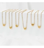 KALPLİ LAZER KESİM HARFLİ KOLYE thumbnail 2