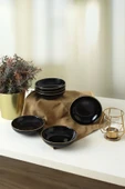 Keramika Siyah Gold Halka Çerezlik / Sosluk 13 Cm 6 Adet thumbnail 2