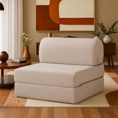 Yataklı Koltuk Magic Keten Görünümlü Tek Kişilik  Bej Tek - 1