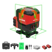 KOBB KBL41G 30Metre 4x90⁰/1x360⁰ Otomatik Hizalamalı Li-ion Çift Akülü Profesyonel Yeşil Çapraz Çizgi Lazer Distomat - 2