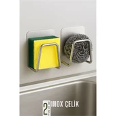 Modacar Inox Bulaşık Sübgerlik Stant- Mutfak Askısı Profesyonel 2 li SET - 1