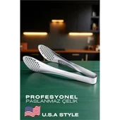 Modacar Amerikan Tip Mutfak Maşası 304 Paslanmaz Çelik Makarna Pasta Salata Çok Amaçlı Maşa - 1