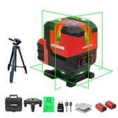 KOBB KBL41GTP 30M 4x90⁰/1x360⁰ Otomatik Hizalamalı Li-ion Çift Akü Profesyonel Yeşil Çizgi Lazer Distomat + Tripod - 2