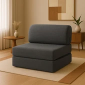 Yataklı Koltuk Magic Keten Görünümlü Tek Kişilik Antrasit Tek - 1