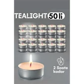 Modacar Tealight Mum 50 Adet - Kokusuz Dekoratif Mum - 1