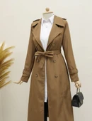 MDB Astarlı Kemerli Trenckot Taba thumbnail 1